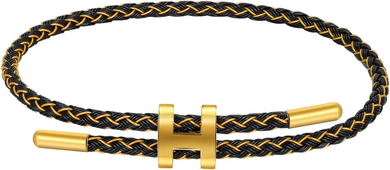 AIMADE Store Bracelets for Women Adjustable Charm Bracelet, 18k Gold-plated Buckle Design Titanium Steel Wire Rope Women's Gift Jewelry - Image 1